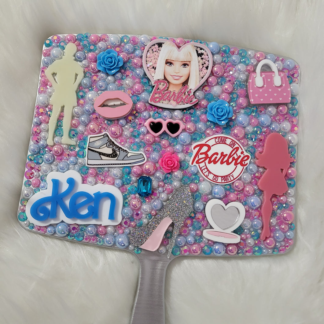 Custom Handheld Mirror - Barbie & Ken