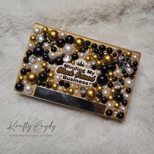 Business Card Holder - Black/Gold